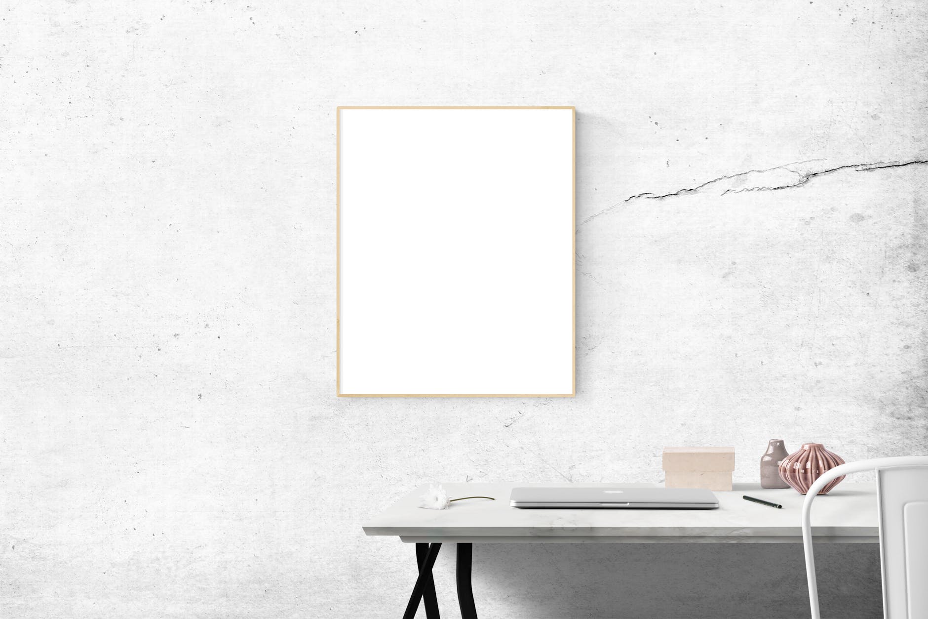 blank frame above table